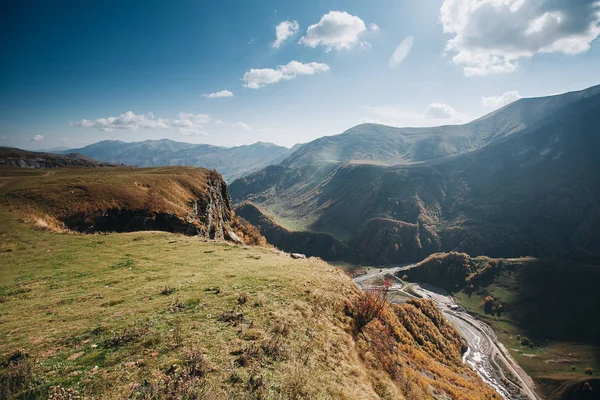 Góry Gruzji Jesień Region Kazbegi — Zdjęcie stockowe