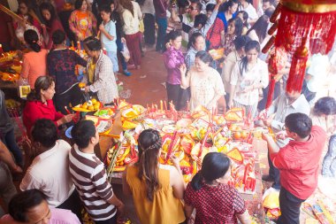 Phnom penh, Kamboçya - 31 Ocak 2014 insanlar kutlamak Çin 