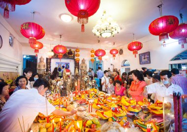 Phnom penh, Kamboçya - 31 Ocak 2014 insanlar kutlamak Çin 