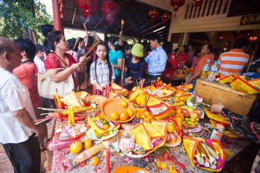 Phnom penh, Kamboçya - 31 Ocak 2014 insanlar kutlamak Çin 