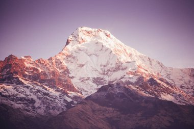 Annapurna alan dağlar Nepal Himalayalar