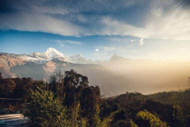 Annapurna alan dağlar Nepal Himalayalar