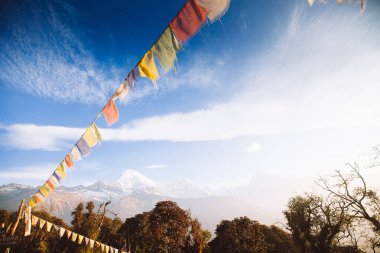 Annapurna alan dağlar Nepal Himalayalar