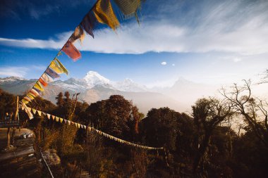 Annapurna alan dağlar Nepal Himalayalar
