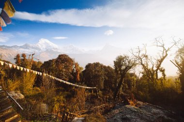 Annapurna alan dağlar Nepal Himalayalar