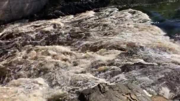 Girvas Vulkaan Werd Waterval Bij Hoge Water Tijd Karelië Rusland — Stockvideo