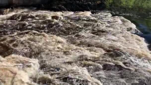 Vulcão Girvas Tornou Cachoeira Alta Hora Água Carélia Rússia — Vídeo de Stock