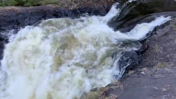 Cascada Kivach Karelia Norte Rusia — Vídeo de stock