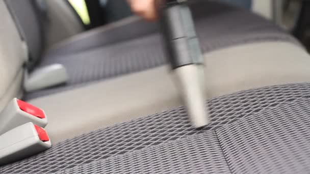 Chemisch Reinigen Van Het Interieur Van Auto Van Textiel Met — Stockvideo