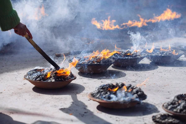 Detail of Hindu ceremony in Kathmandu, Nepal — Stock Photo, Image