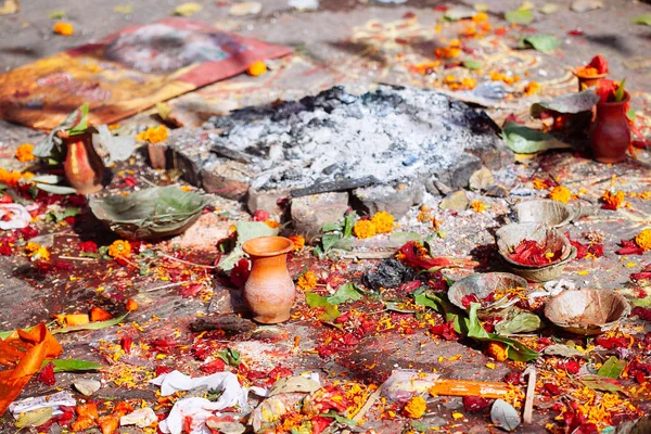 Dettaglio della cerimonia indù a Kathmandu, Nepal — Foto Stock