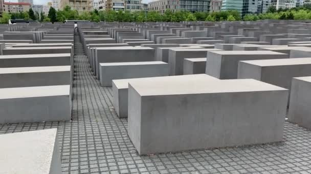 Βερολίνο Γερμανία Ιουλ 2109 Μνημείο Του Ολοκαυτώματος Στο Βερολίνο Της — Αρχείο Βίντεο