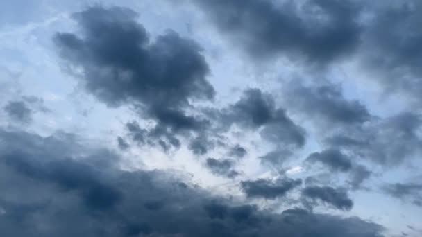 Natur Umgebung Dunklen Wolkenhimmel Zeitraffer Stürmischer Wolkenbewegungen — Stockvideo