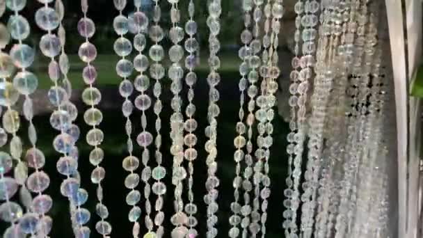 Brillo Lujuria Cristales Colgantes Fondo Resplandeciente Dimond Concepto Lujo Reflexión — Vídeos de Stock