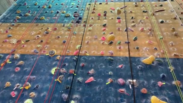 Mur Pour Grimper Avec Des Rochers Vue Bas — Video