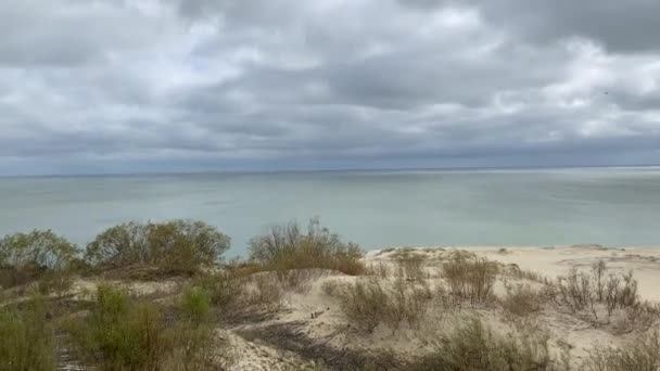 Bewegte Oberfläche Und Wellen Der Kalten Ostsee Bei Stürmischem Wetter — Stockvideo