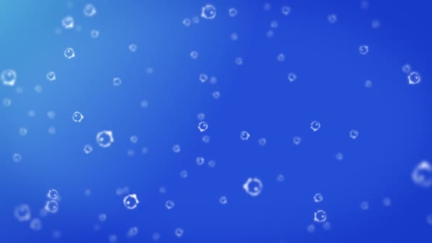 Animation vidéo abstraite 4K avec bulles sur fond bleu 