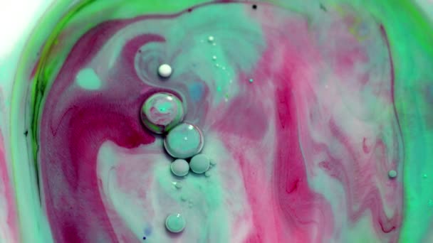 Peinture Acrylique Multicolore Peinture Abstraite Bulles — Video