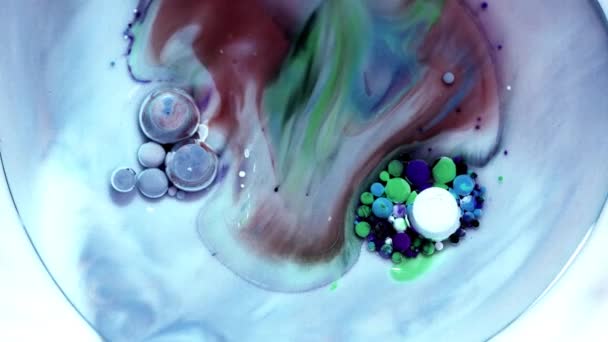 Peinture Acrylique Multicolore Avec Motif Marbre Peinture Abstraite Bulles — Video