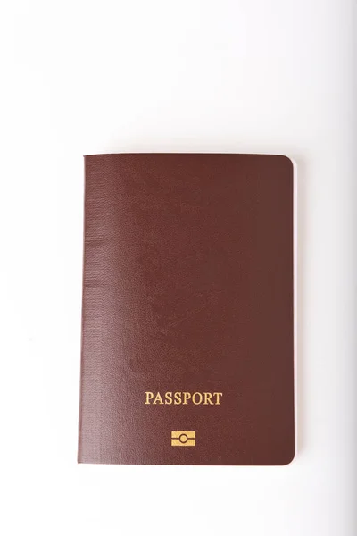 Pasaport Beyaz Izole Arka Planda Ülkeye Seyahat Için — Stok fotoğraf