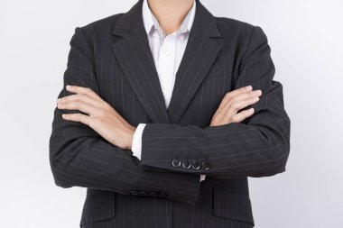 Beyaz izole arka plan üzerinde bir işadamı eli.