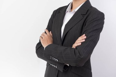 Beyaz izole arka plan üzerinde bir işadamı eli.