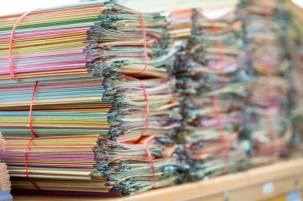Documentos Colocados Escritorio Oficina Para Reciclar — Foto de Stock