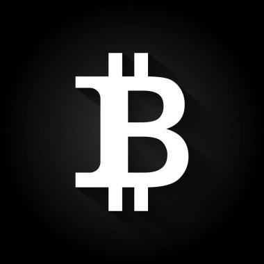 Bitcoin logo siyah ve beyaz. Minimalist Logo vektör çizim.