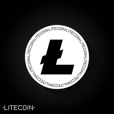 Litecoin sembol siyah ve beyaz.