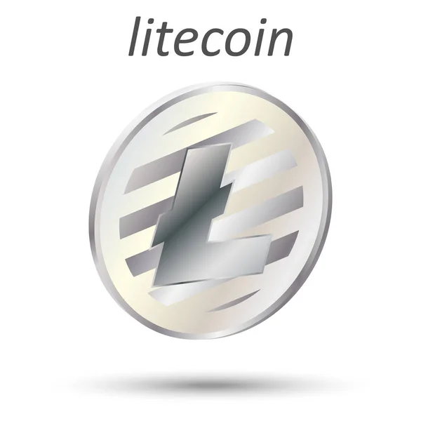 Litecoin Silbermünze — Stockvektor