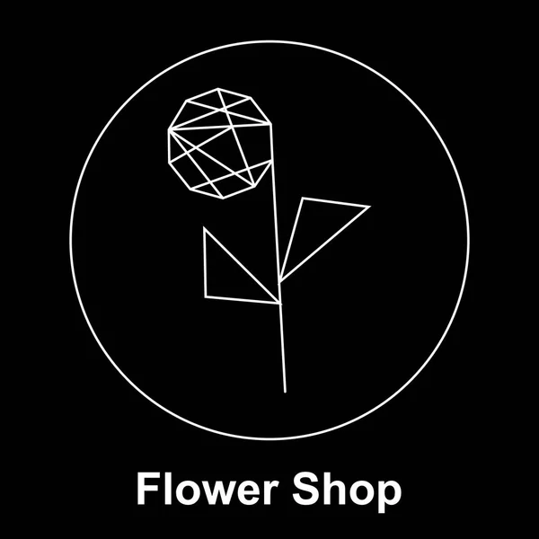 Çiçek dükkanı minimalist simgesi, logo, amblem, etiket, etiket