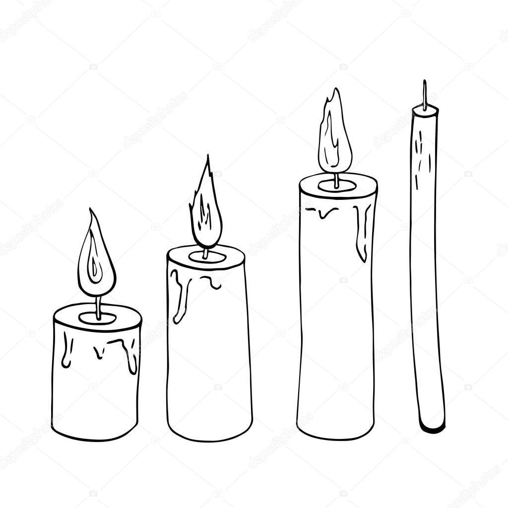 Candle sketch vector 