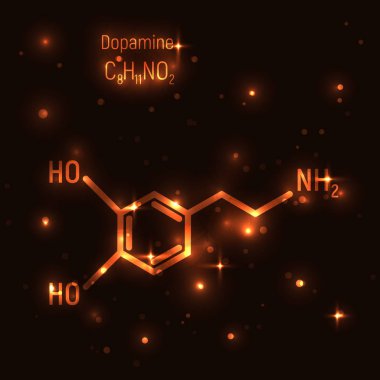Gold molecule dopamine clipart