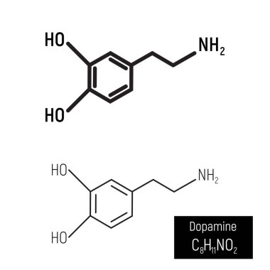 dopamine molecule structure design clipart