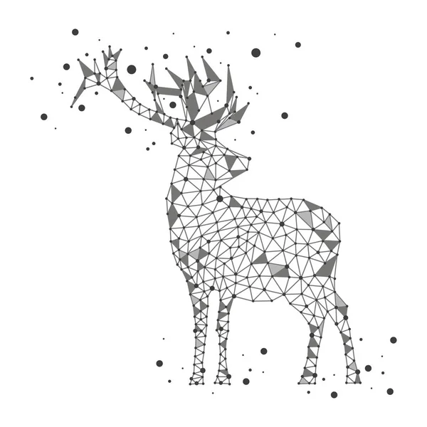 Cerf polygonal sur fond blanc — Image vectorielle