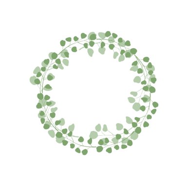Minimalist yeşillik eucalypthus çelenk vektör