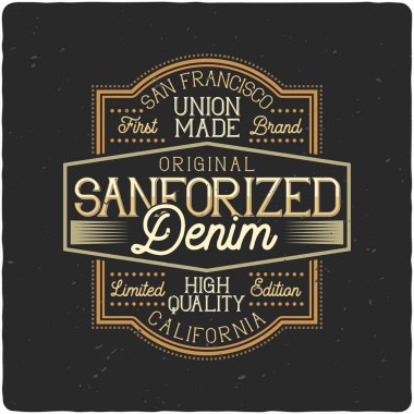 Vintage etiket tasarımını kompozisyon koyu arka plan üzerinde yazı ile. T-shirt tasarım.