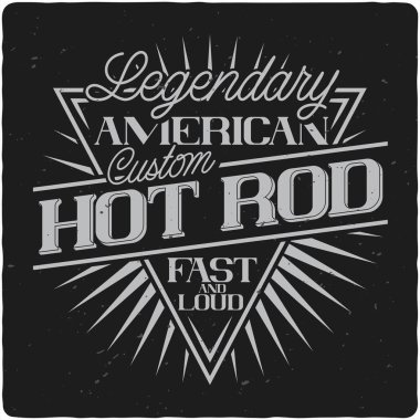 Vintage etiket tasarımını kompozisyon koyu arka plan üzerinde yazı ile. T-shirt tasarım.