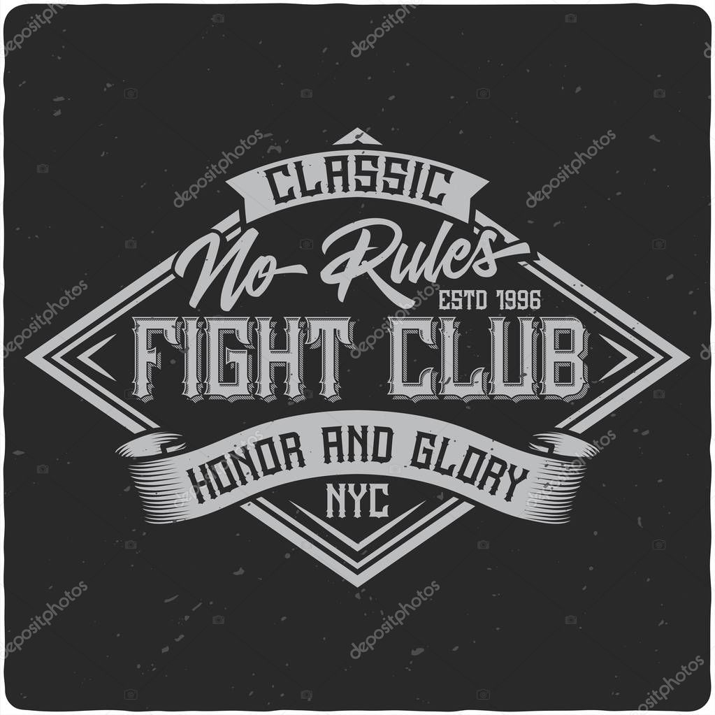 Vintage label design with lettering composition on dark background. T-shirt design.