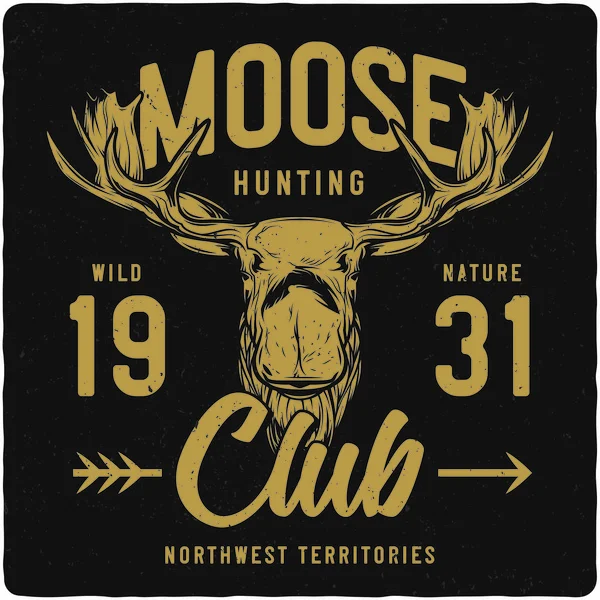 Geyik kafası gösterimi ile T-shirt veya poster tasarım. Metin kompozisyonu ile tasarım.