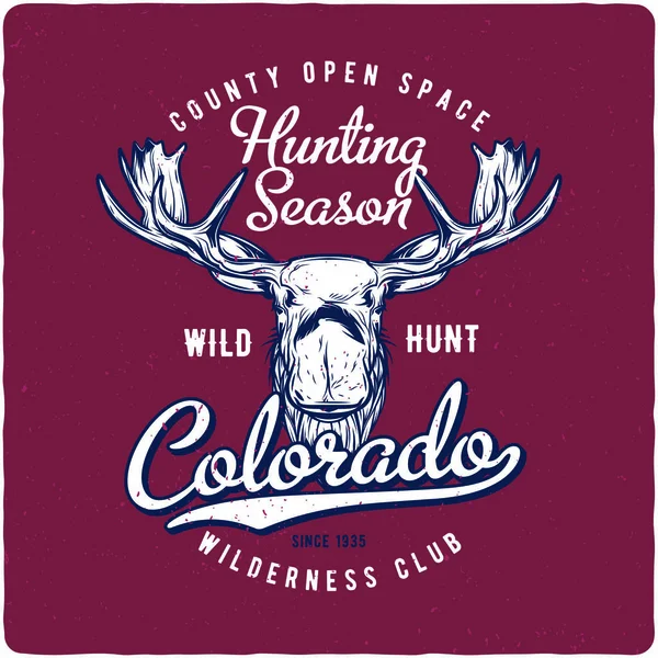 Geyik kafası gösterimi ile T-shirt veya poster tasarım. Metin kompozisyonu ile tasarım.