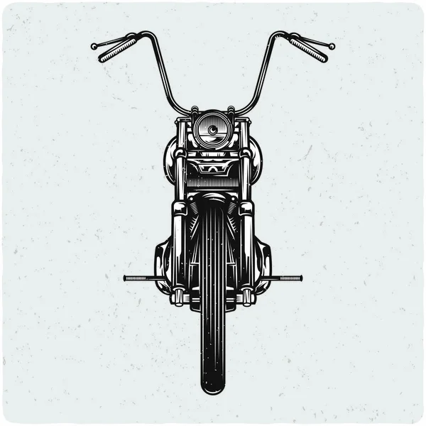 Vintage motosiklet. Siyah beyaz resim. Grunge gürültü ve çerçeve ile hafif backgrond izole.