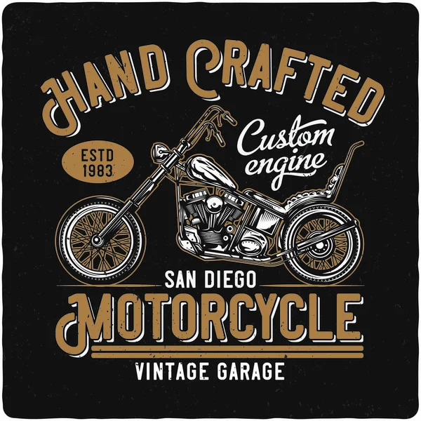 Camiseta Diseño Póster Con Ilustración Motocicleta Vintage Diseño Con Composición — Archivo Imágenes Vectoriales