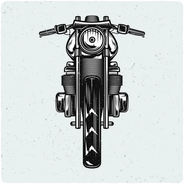 Vintage Motorfiets Zwart Wit Afbeelding Geïsoleerd Lichte Backgrond Met Grunge — Stockvector