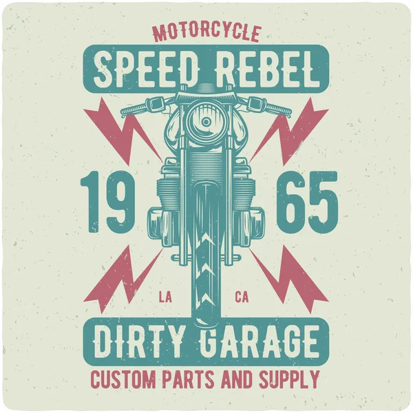 Shirt Eller Affisch Design Med Illustration Vintage Motorcykel Design Med — Stock vektor