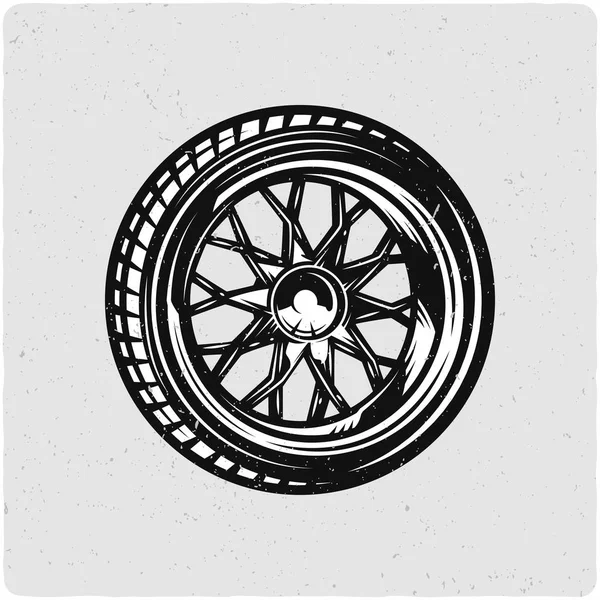 Ruota Illustrazione Bianco Nero Isolato Backgrond Leggero Con Rumore Grunge — Vettoriale Stock