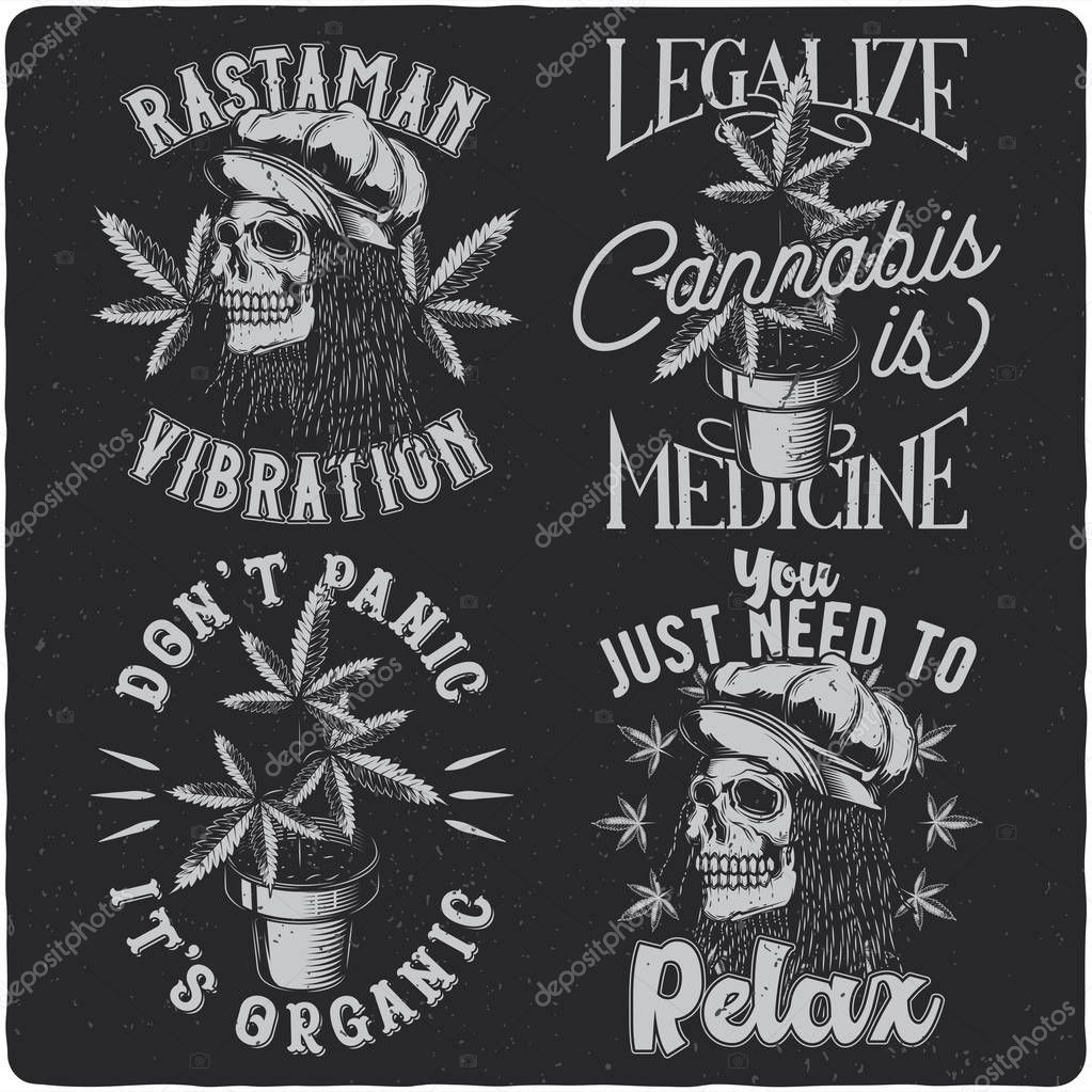 Vintage labels set with lettering composition on dark background. T-shirt design.
