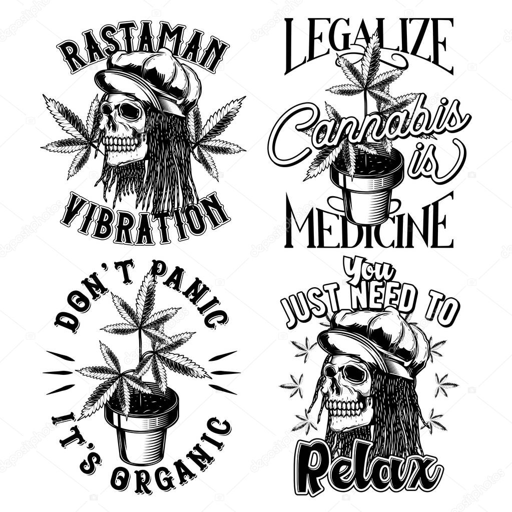 Vintage labels set with lettering composition on white background. T-shirt logo design.