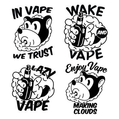 Vintage etiketleri kompozisyon beyaz arka plan üzerinde yazı ile ayarlama. T-shirt logo tasarımı.