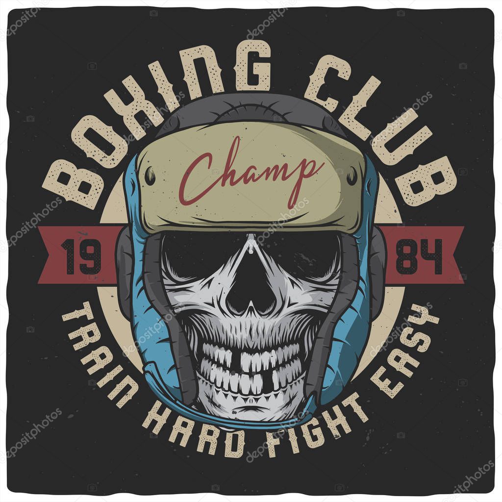 Illustration of the Dead Boxer. Vector illustration. T-shirt or poster design.